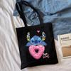 Lilo & Stitch Print Canvas Shoulder Backpack and Shopping Bag