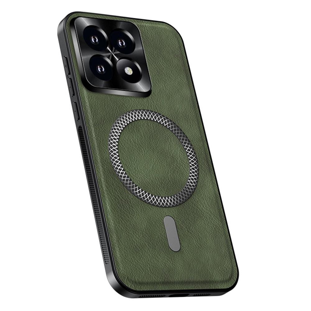 For Xiaomi 14T Pro Case Compatible with MagSafe PU TPU PC Phone Back Cover with Metal Lens Frame