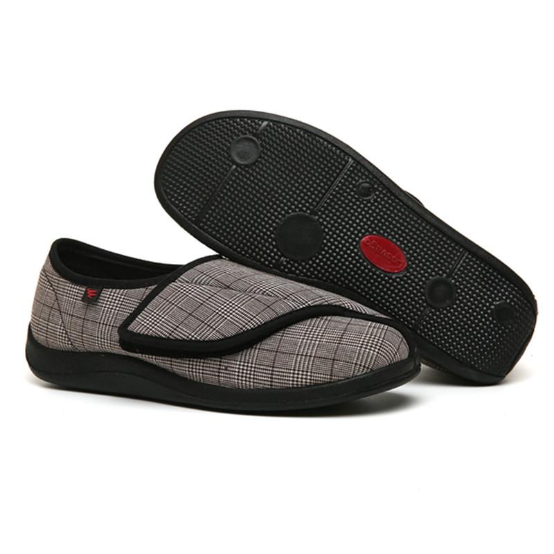 Men's Wide Width Diabetic Shoes, Adjustable Closures Memory Foam Shoes for Elderly Arthritis Edema