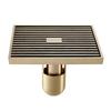 Shower Drains 12*12cm Square Bath Drains Strainer Hair Antique Brass Art Carved Bathroom Floor Drain Waste Grate Drain 811529F