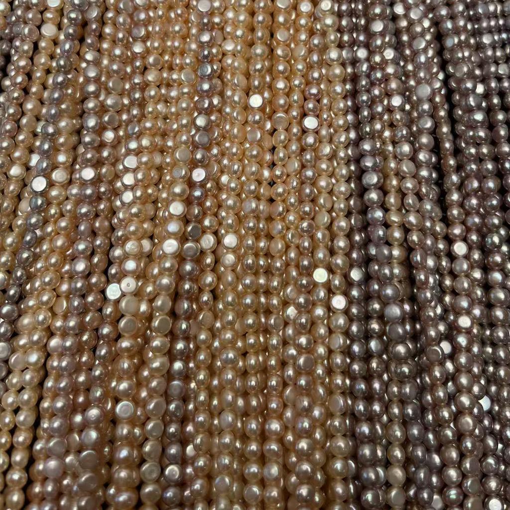 1String, Purple White Pink Natural Shell Mother of Pearl Beads, Boho Handmade Double-sided Light Beads, 4-5mm, for DIY Jewelry Materials, Beading 36cm