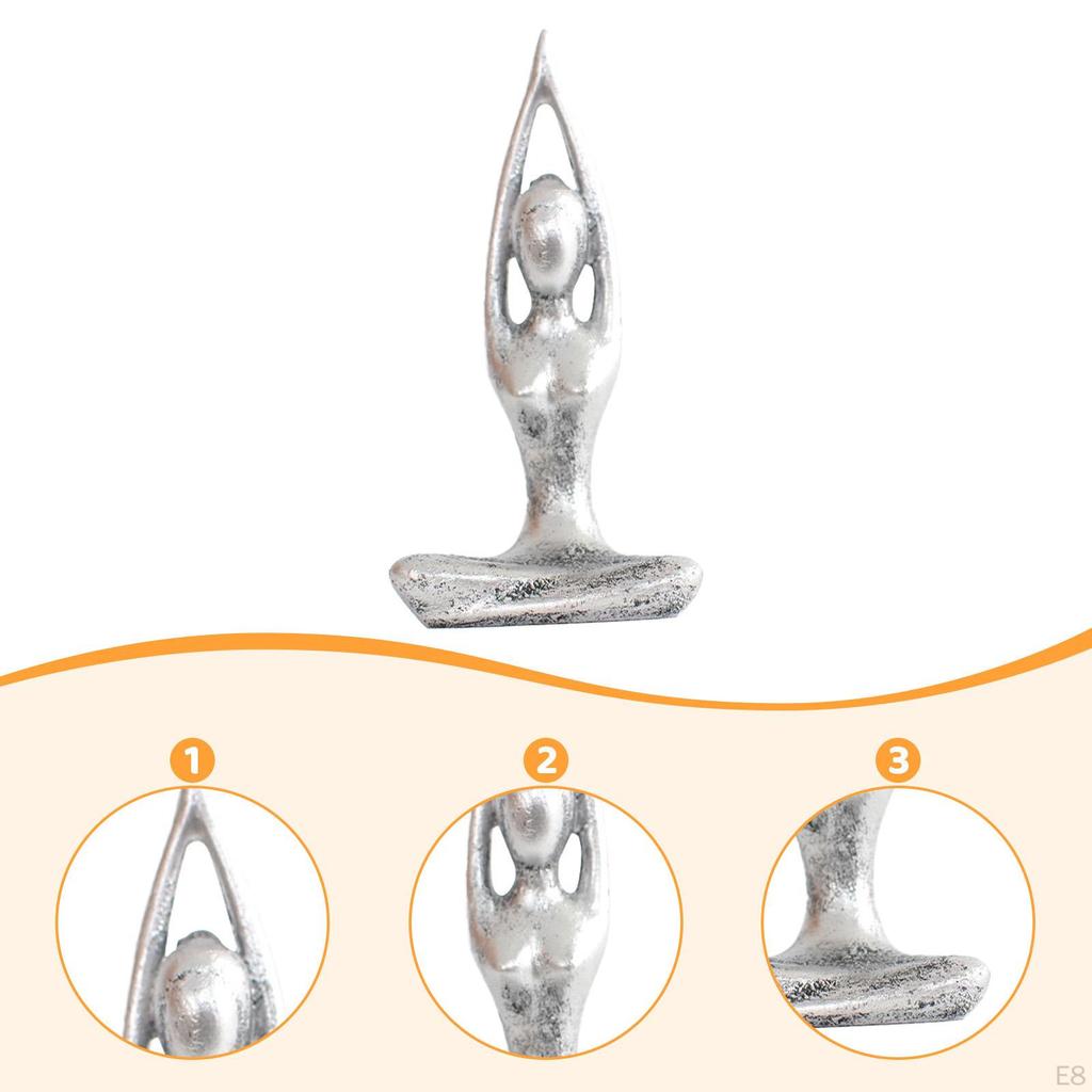 Resin Statue Pose Figurine Collectible Meditation Decor Art Sculpture for Desktop Living Room