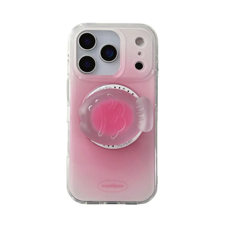 Korean Style Solid Color Taiyaki Magnetic Stand Phone Case for iPhone 17/16 Pro Max/15/14