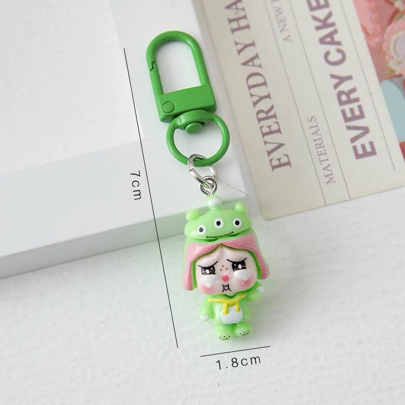 Cute Cartoon Resin Crying Girl Keychain - Doll Pendant for Bags, Backpacks, and Phones - Ideal Student Couple Gift