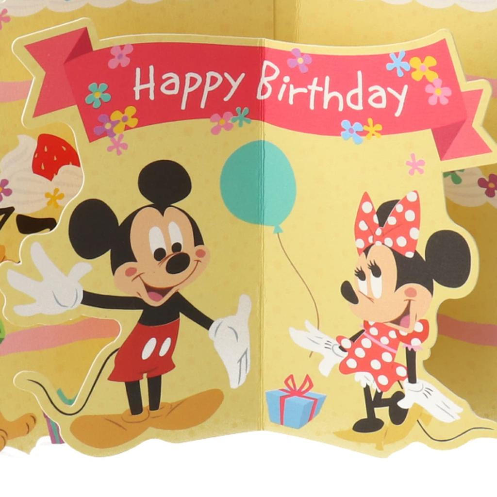 Hallmark Disney Birthday Card, Music Box Card, Mickey & Minnie Voice, Die-Cut Cake, 815059