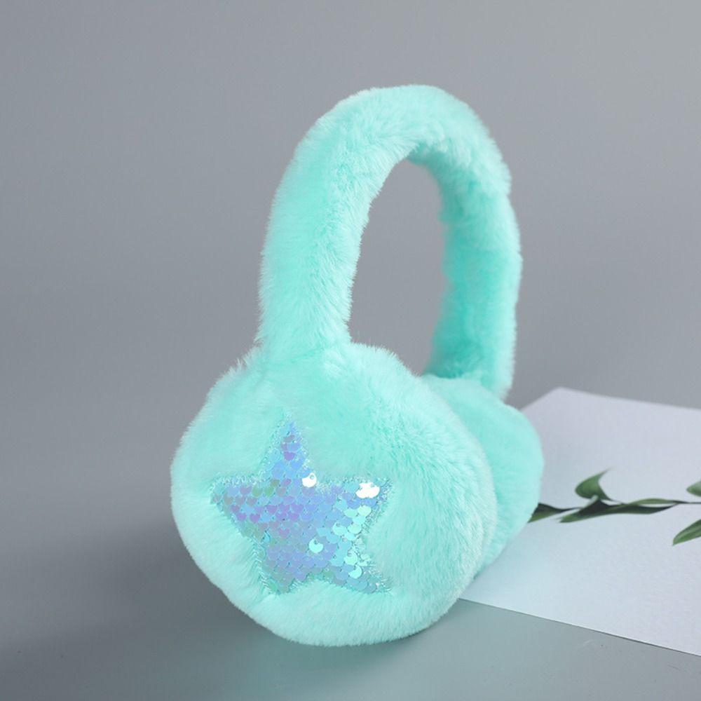 Cute Ear Warmer Anti-Freeze Winter Warm Ear Cover Thickening Sequins Star Earmuffs for Women Girls