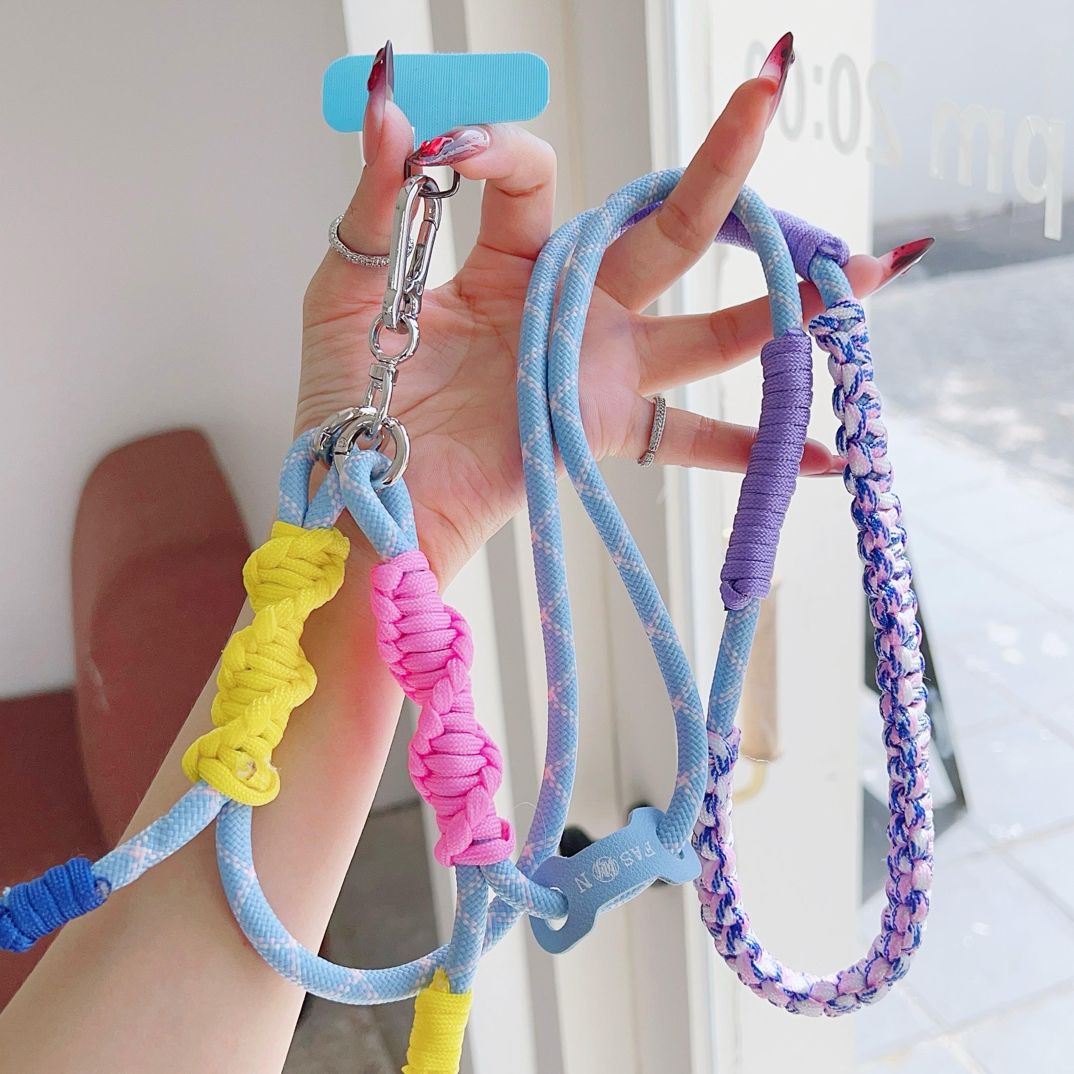 

High-End Creative Hand-Woven Mobile Phone Universal Lanyard, Crossbody Long Rope, Seven-Color Shoulder Strap Anti-Loss Lanyard Polyester / Nylon