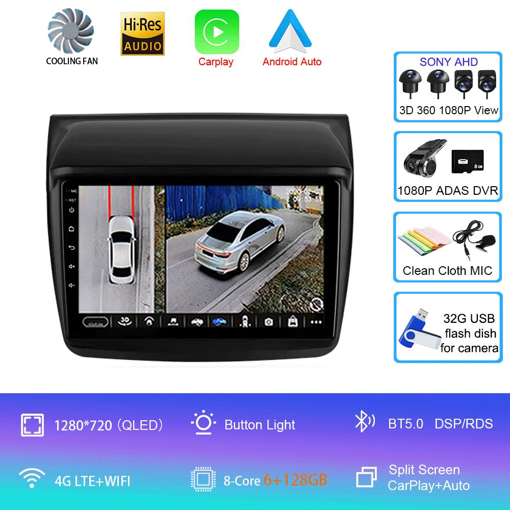 Car Radio Android 14 Carplay For Mitsubishi Pajero Sport 2 L200 Triton 2008 - 2016 Navigation Multimedia Player Stereo WiFi+4G
