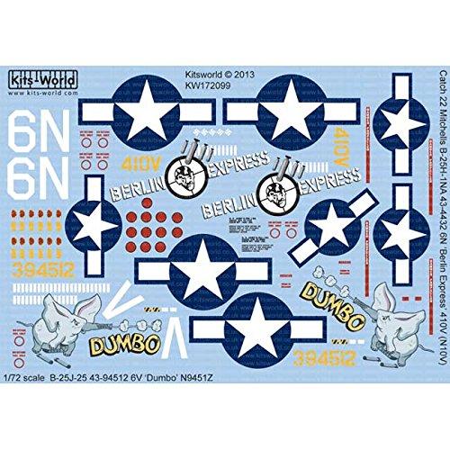 

Platz KW172099 US Army Mitchell Berlin Express DUMBO [1/72 B-25H/J Decal]