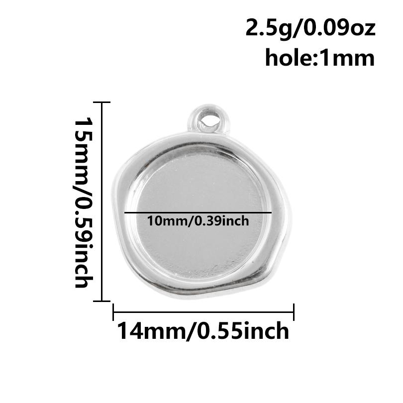 6 Stück Nicht verblassend Oval Quadrat Herz Anhänger Leere Tablett Basis Fassungen DIY Schmuckherstellung Zubehör Edelstahl Anhänger Charm Großhandel