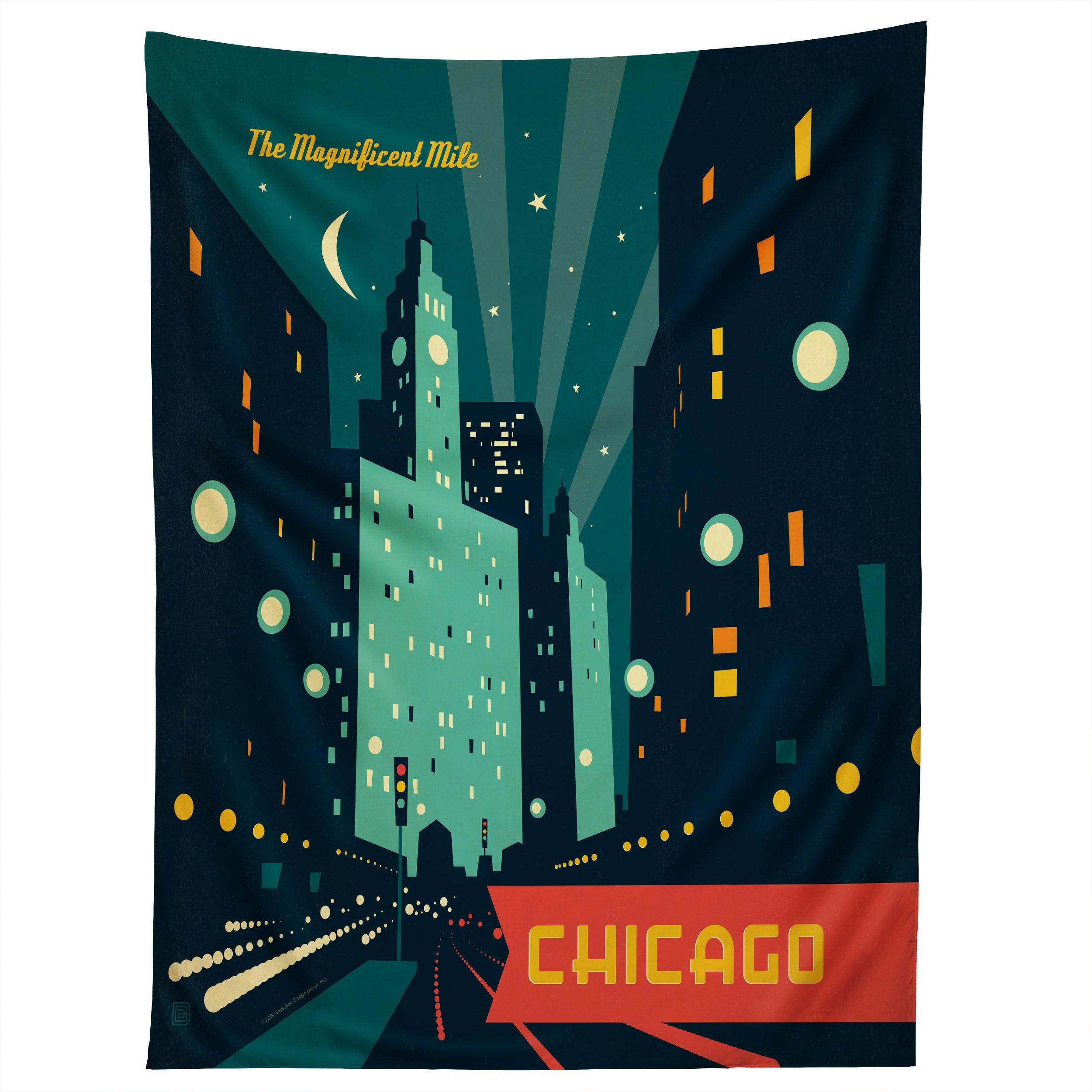CHICAGO MAG MILE tapestry 75x100
