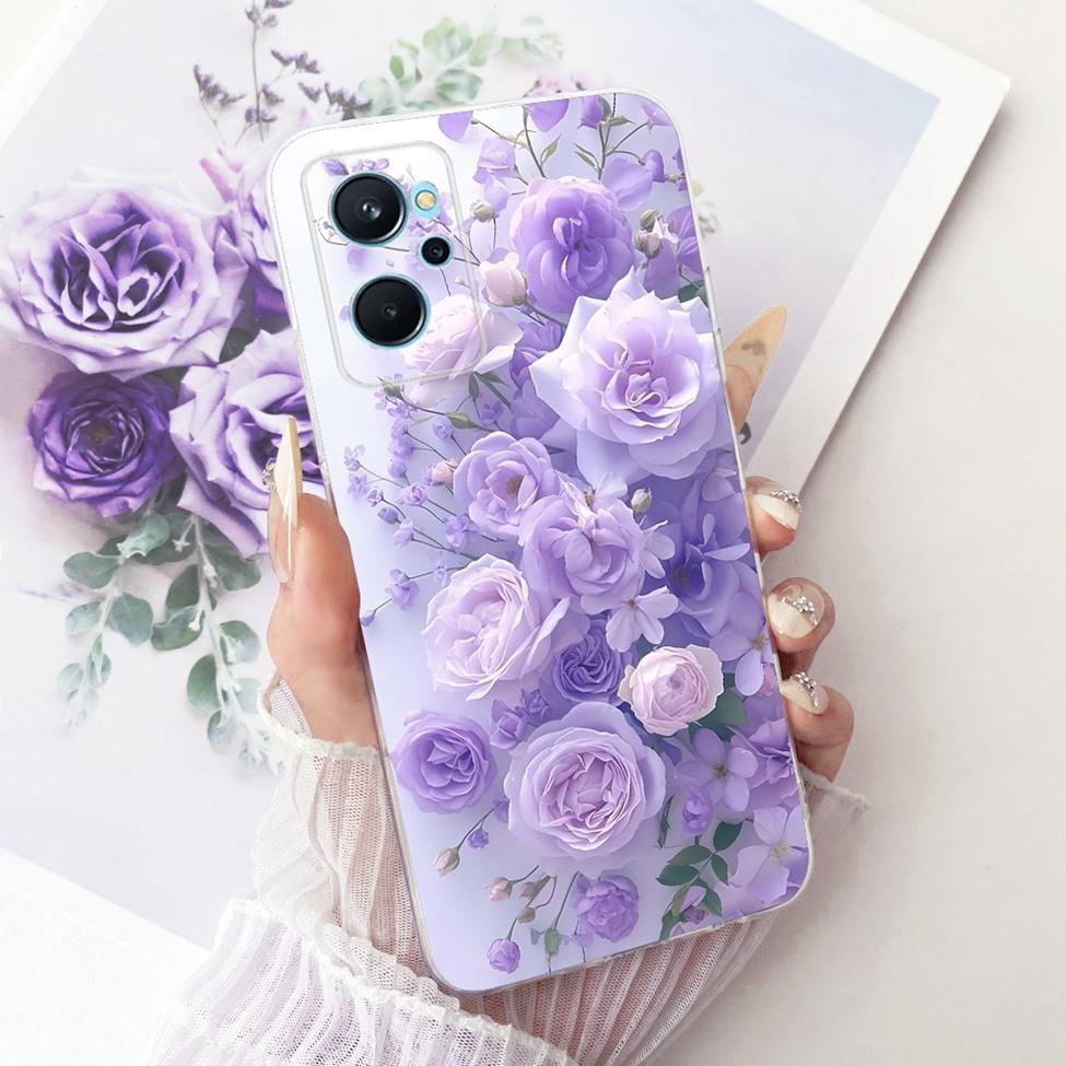For Realme 9i 4G Case RMX3491 Transparent Cute Cat Fashion Butterfly Funny Painted Casing For Real me 9i 4G Cover