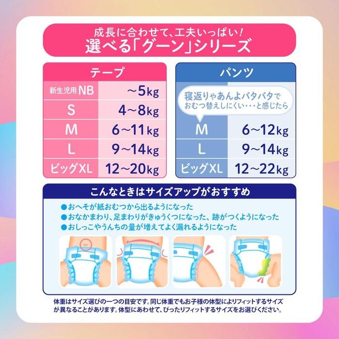[Goon] Tape Diapers for Newborns – 256 Count (64 X 4) – (~5kg)