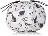 African cat pattern round pouch PWGB202553 OWHT [Gelato Pique]
