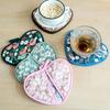 1 Pair Hot Resistant Flower Printed Baking Oven Gloves Cotton Oven Mitts Insulation Pad Cooking