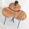 3 Pieces Round Nesting Table Tea Service Table Home Living Room Furniture Decoration