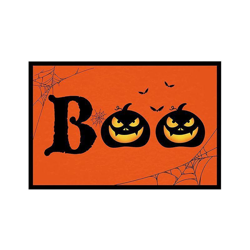 2pcs Halloween Foot Mats Ethnic Festival Decorative Floor Mats Easy To Take Care of Door Mats