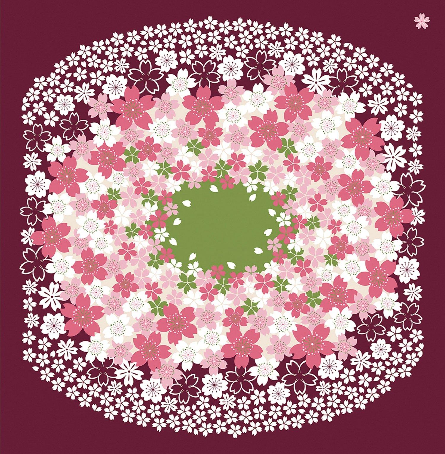 Маэда Dyeing Большой Фуросики с Вишневым Темным 110441 Co., Ltd. (Упаковочная ткань) Цветы, Красный,