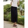 ELLE 100% Acetate Irregular Tie-Strap Straight Midi Skirt