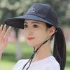 Sunscreen breathable sunshade sun hat female, UV protection fashion big edge windbreak rope hat, trendy hat