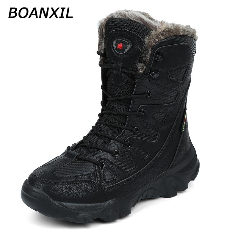 

Boanxil Men New High Top Hiking Shoes Men S Winter Keep Warm Outdoor Sneakers Fashion Anti -Slip Snow Boots Climbing Shoes