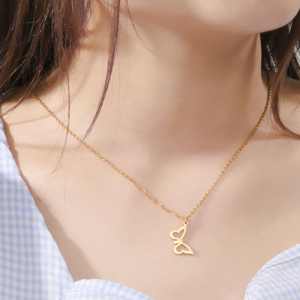 Cazador Korean Stainless Steel Butterfly Pendant Necklace Trendy Gold Color Chain Necklaces For Women Jewelry Gifts New 2026