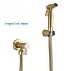 Brushed Gold Handheld Toilet Bidet Sprayer Stainless Steel Wall Mounted Single Cold Toilet Bidet Shower Hygienic Faucet