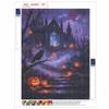 DIY 5D Diamond Painting Kit Spooky Halloween Castle Raven Jacko'lanterns Full Drill Rhinestone Canvas Relaxing Craft for Home Wall Decor