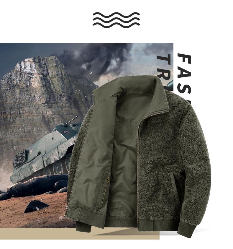 Herren Doppelseitige Air Force Pilotenjacke - Warm mit Samtfutter, Dicke Reine Baumwolle, Herbst/Winter Oberbekleidung