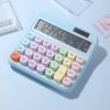 Mechanical Calculator 12 Digit Large LCD Display Big Round Button 15 degrees Tilt Screen Cute   Colored Dual Power Supply Calculator Suitable for