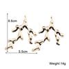 Sweet Big Branch Pendant Golden Smooth Earrings for Women Temperament Sweet Korean Design Jewelry