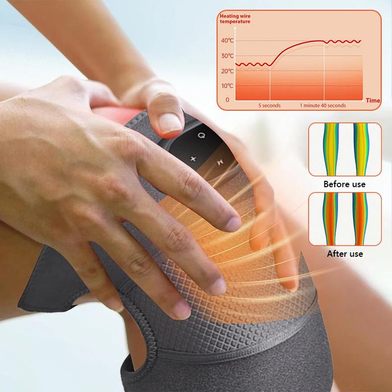2026 New Knee Heating Vibration Massage Joint Physiotherapy Hot Compress Massager Elbow Shoulder Support Thermal Knee Pad Relieve Arthrit
