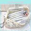 Insinspired Heart Embroidery Pencil Bag With Polyester Fabric For Girls And School Supplies