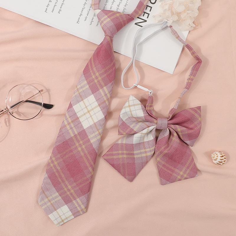 Japanese Korean Version Striped Jkdk College Style Red Cyan Gray Blue Shirt Men'S And Women'S Accessories Free Tie Tie Set