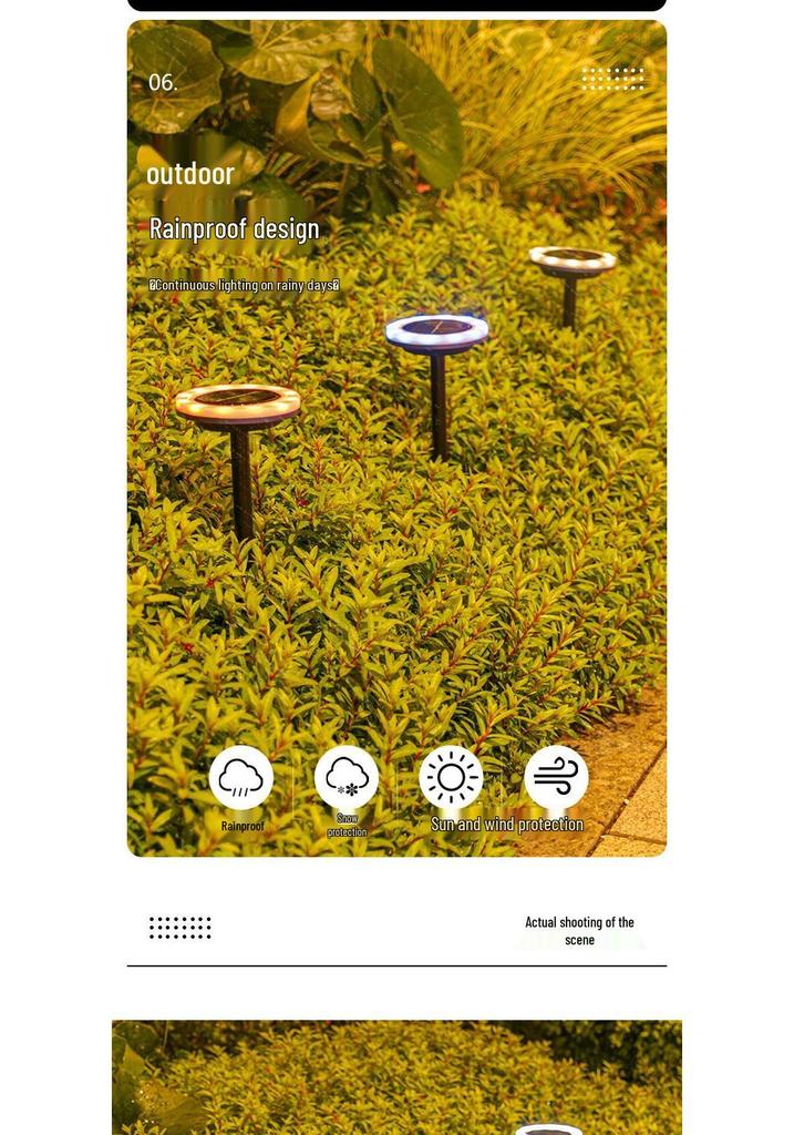Waterproof Solar Garden Lights: Outdoor Courtyard, Lawn, Flower Bed Decoration with Ground Stake & Sensor