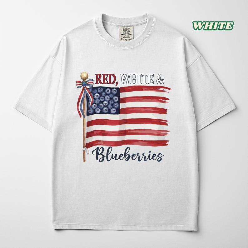 Red White BlueberriesShirt_ USA Flag Patriotic Tee Y2k Short Sleeves Classic Oversized Unisex Harajuku high quality