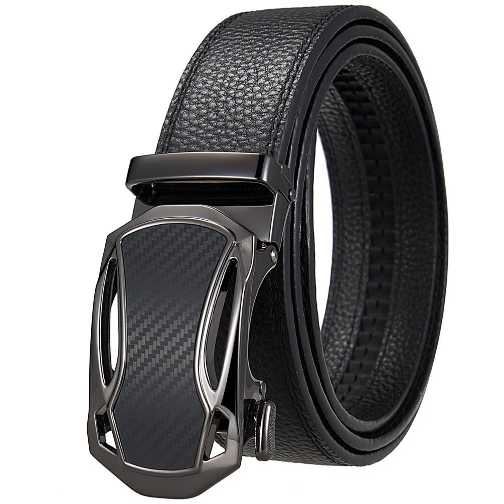 5Pcs Men'S Automatic Buckle Belt Business Model, The First Layer Of Cowhide Belt Automatic Buckle Ly36-1307-5