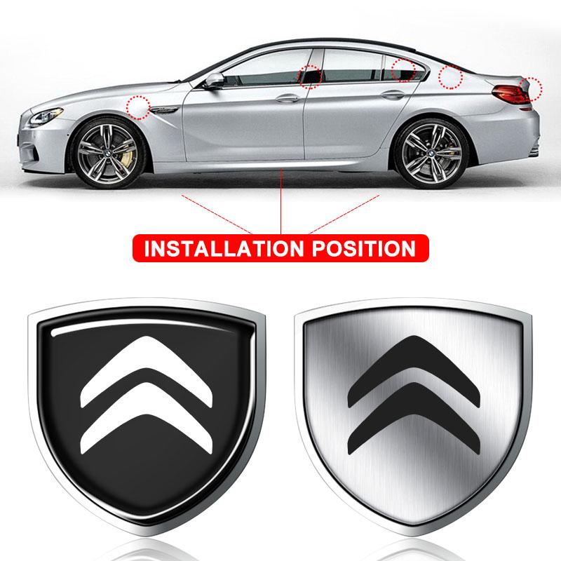 1 Pezzo Scudo Metallico per Portiera Auto Emblema Badge Carrozzeria Auto Adesivo 3D Styling Per Citroen C2 C3 C4 C5 X7 C8 C4L DS3 DS4 DS5LS DS6