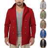 Men's Mid Length Lapel Hooded Double Breasted Casual Windbreaker