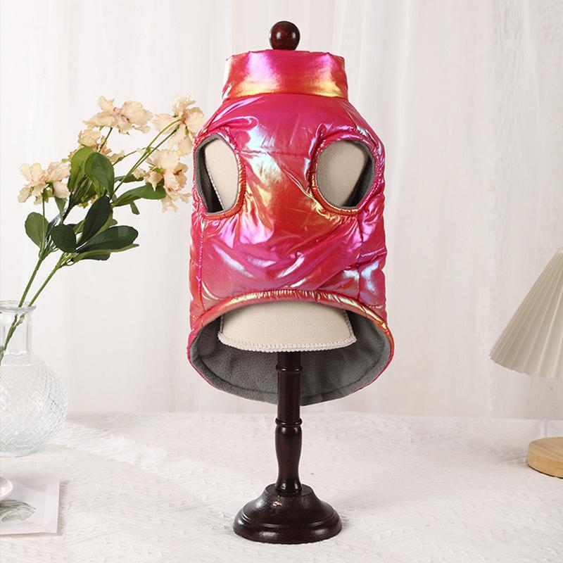 Waterproof Reflective Gradient Color Fleece Lined Pet Vest Warm Dog Clothing for Bichon Dog Reflective Design Pet Clothes