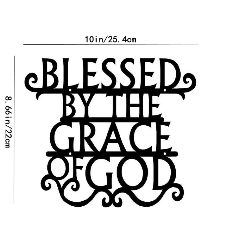Blessed By Grace Of God Metal Wall Art Sign Plaque Home Decor Sticker Blessed Sign Plaque God Grace Metal Wall Art Home Decor.