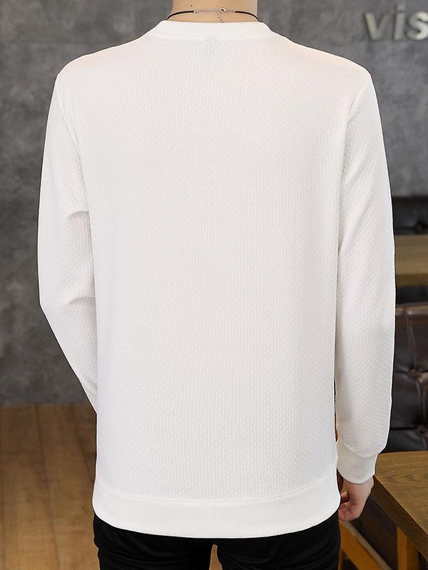 Męska modna koszulka z długim rękawem i okrągłym dekoltem - Kolekcja Jesień 2025