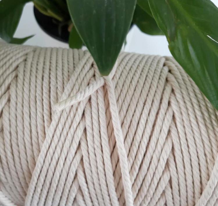 Eco-Friendly Twisted 4mm Cotton Macrame Cord for Home Decor & Drawstring Bags 200m Length