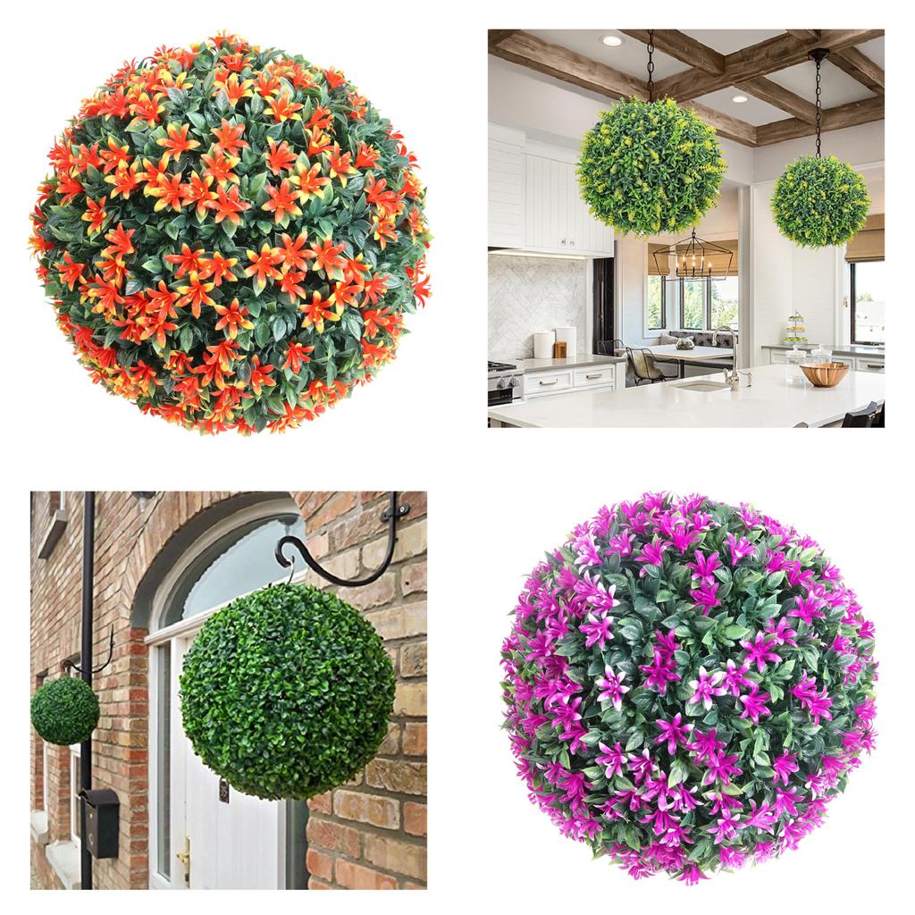 Artificial Green Plant Hanging Flower Ball With Plastic Material For Home Decor And Event Use