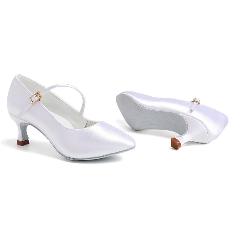 Fashion Silk  Ladies Modern Dance ShoesTango Latin Dance Shoes Waltz Closed Toe Dance  Shoes Heeled 5CM