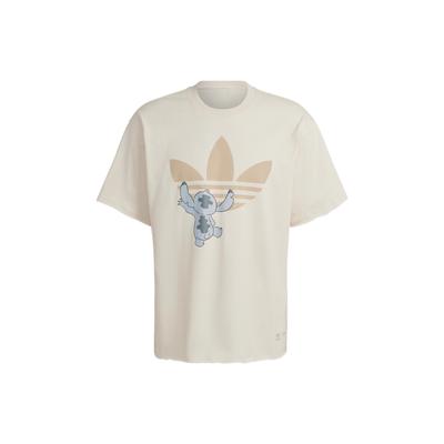 adidas Originals Disney Cartoon Logo Print Casual Sport Short Sleeve Vintage T-Shirt Unisex Tops Grey White HT3952