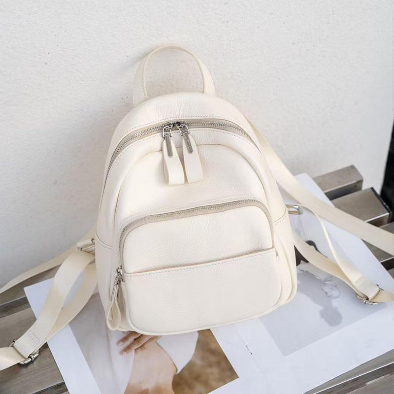 Rucsac simplu din piele naturală pentru femei, la modă, mic rucsac pentru femei, Senior Sense, toate potrivirile, geantă de umăr din piele de vacă