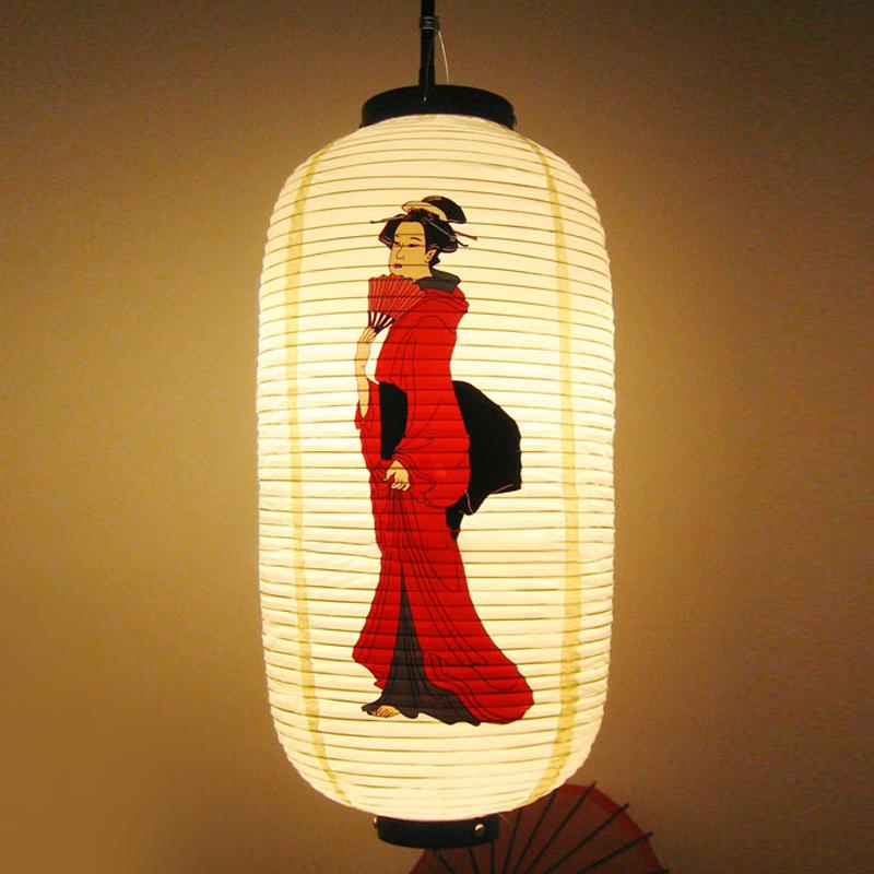 25*50cm Waterproof PVC Lantern Japanese Geisha Hanging Korean Ramen Sashimi Cuisine Shop Restaurant Pub Decor Outdoor Lanterns