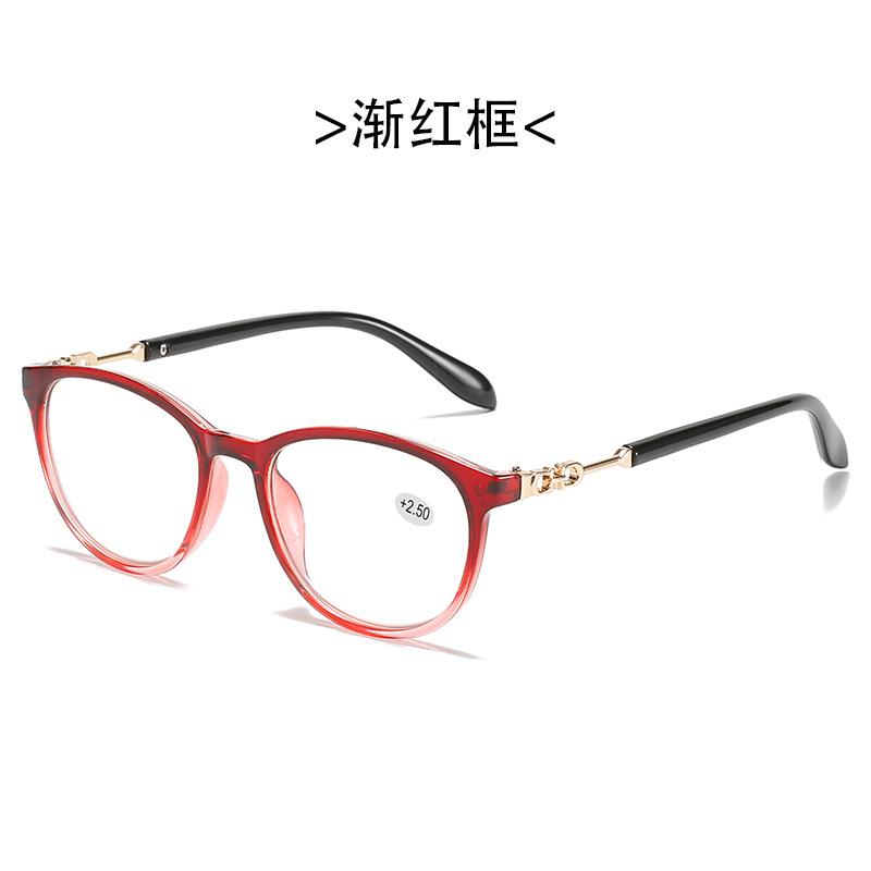

New Round Frame Presbyopia Glasses Metal Eyeglass Frame Hd Lenses 1.0 To 6.0 Reading Glasses Farsightedness Glasses +1.0