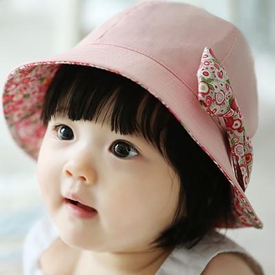 Cute Baby Girls Toddlers Bow-knot Sun Hat Cap Summer Cotton Hat Infant Cap